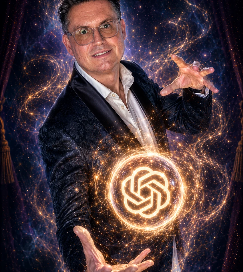 Portrait of magician and mentalist John O'Toole